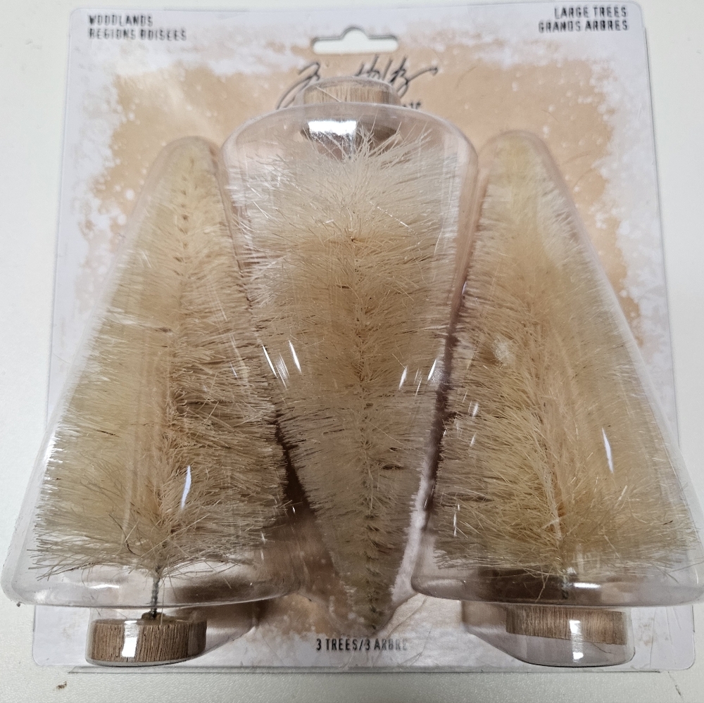 Tim Holtz Woodlands Large Trees - Cream